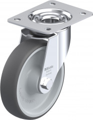 Roulette pivotante polyuréthane thermoplastique avec platine à visser