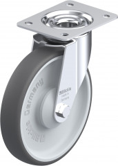 Roulette pivotante polyuréthane thermoplastique avec platine à visser