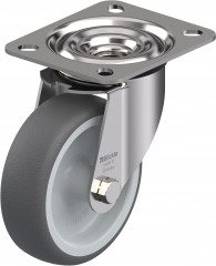 Roulette pivotante polyuréthane thermoplastique avec platine à visser