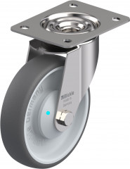 Roulette pivotante polyuréthane thermoplastique avec platine à visser